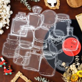 40pcs PET Transparent Bottle Sticker Waterproof Stationary Bookmarks Stickers For Diary Scrapbook Planner Decorative