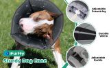 Dog Cone Breathable Dog Recovery Collar for Medium and Large Dogs Soft Dog Cone Adjustable Drawstring and Buckle Prevent Licking and Scratching Wounds