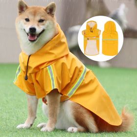 large and small dog raincoat cloak type reflective strip pet raincoat windproof rainproof dog hooded raincoat (colour: Blue, size: 4XL (24-33 kg))