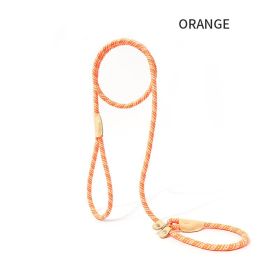 Dog Rope Pet Pulling Rope Puppy Strap Traction Rope Heavy Duty Belt Large Dog Leash Dog Collar Strap Dog Training Pet Harness Hands-Free Leash For Sma (Color: Orange, size: 1.5x0.8)