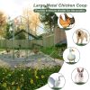 Outdoor Large Metal Chicken Run Coop with 1 piece of Waterproof Cover, Garden Backyard Walk-in Hen Cage Poultry Pet Hutch for Farm Use