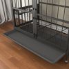 Modern Kennel Dogs room up to 60 LB, Dog crate furniture with Multi-Purpose Rremovable Ttray, Double-Door Dog House, lift Panel, 360 Degree Rotation -